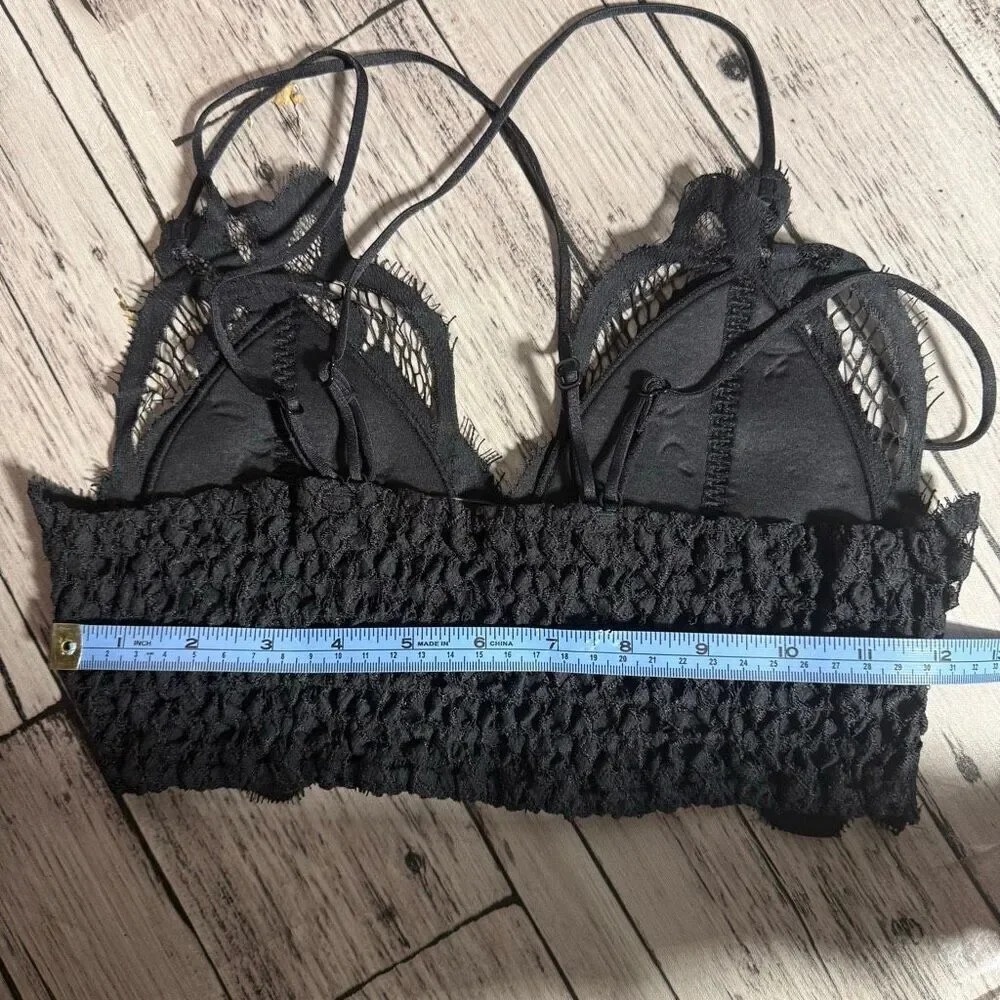 Black Lace Strappy Bra / Camisole New Size S